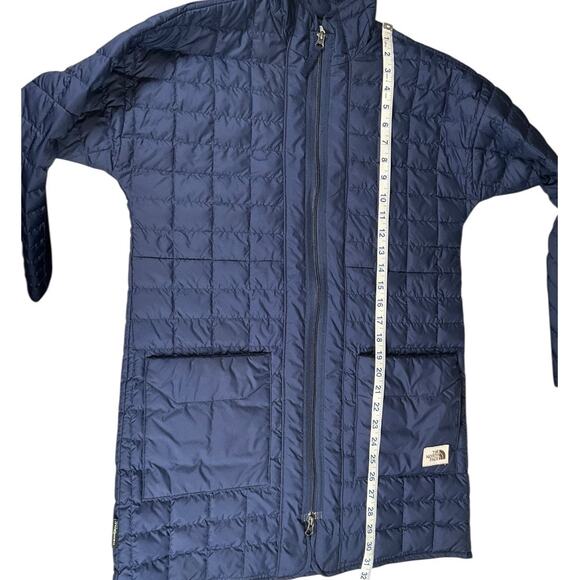 The North Face ThermoBall Eco Long Jacket Small Navy Blue Lightweight Puffer Coa - Picture 11 of 14